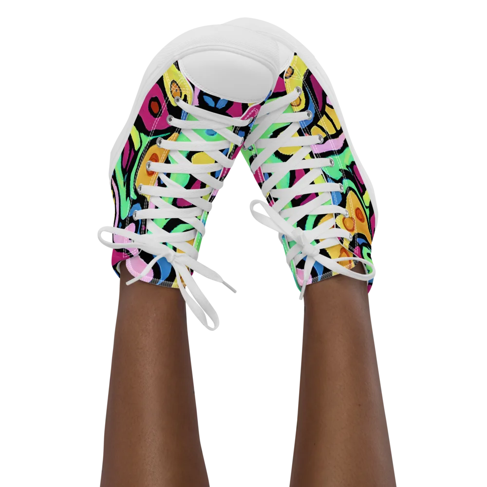 Pop Oracle on Women's High Top Canvas Shoes — Front