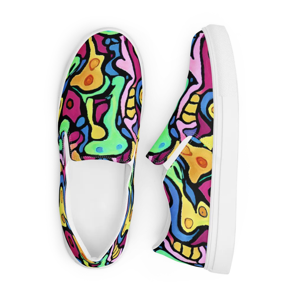 Pop Oracle on Men's Slip-On Canvas Shoes — Front