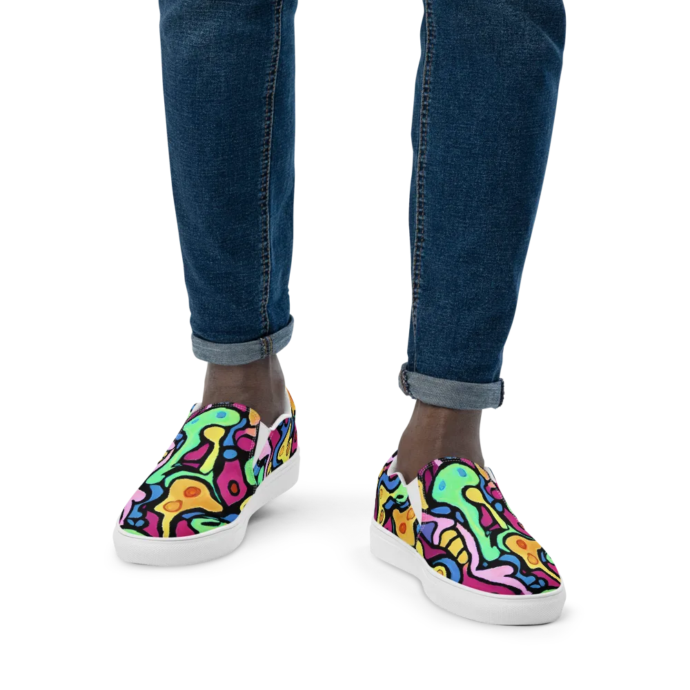 Pop Oracle on Men's Slip-On Canvas Shoes — Front