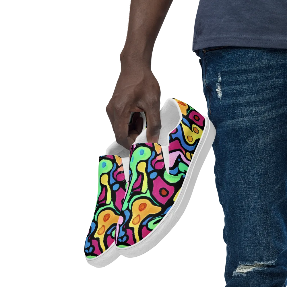 Pop Oracle on Men's Slip-On Canvas Shoes — Left Front