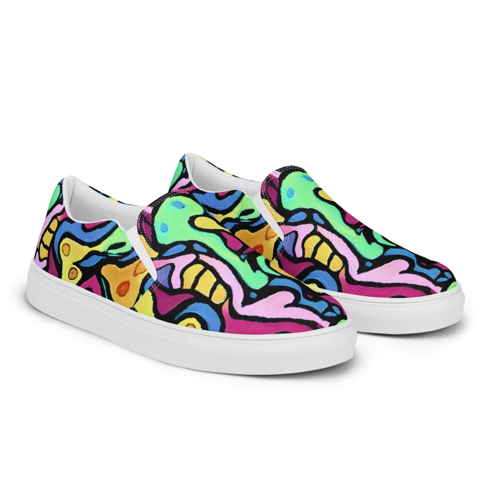 Pop Oracle on Women's Slip-On Canvas Shoes — Right Front