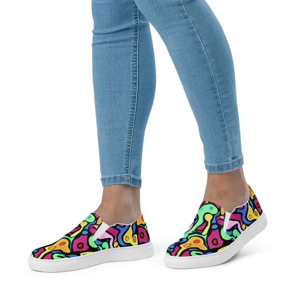 Pop Oracle on Women's Slip-On Canvas Shoes — Front