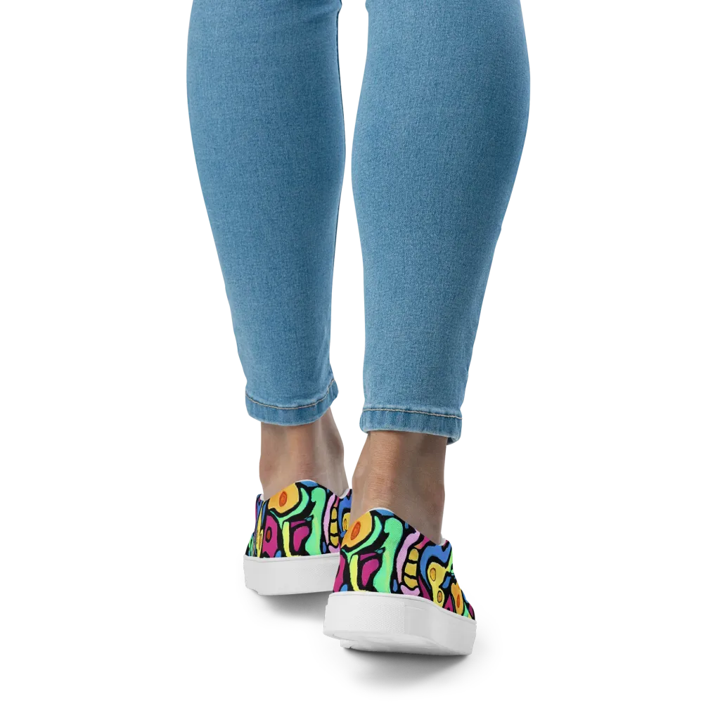 Pop Oracle on Women's Slip-On Canvas Shoes — Back
