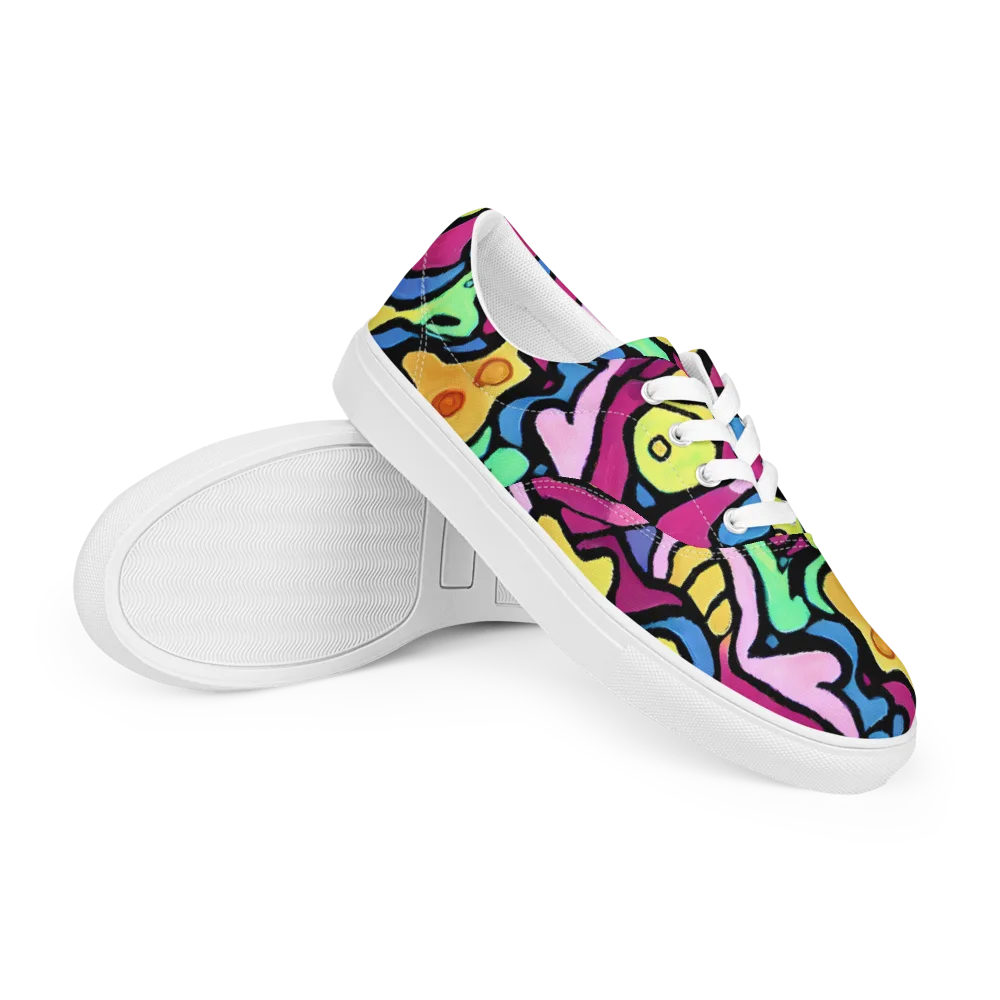 Pop Oracle on Men's Lace-Up Canvas Shoes — Right Front