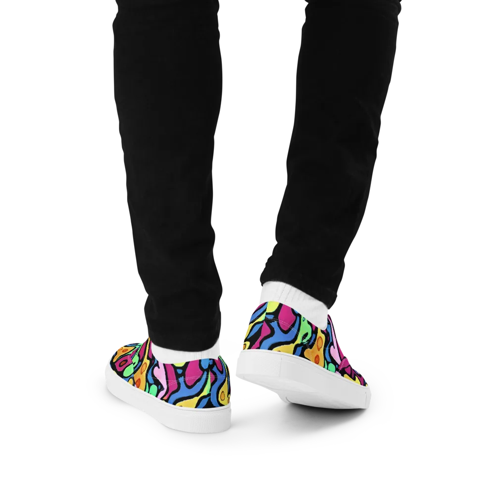 Pop Oracle on Men's Lace-Up Canvas Shoes — Back