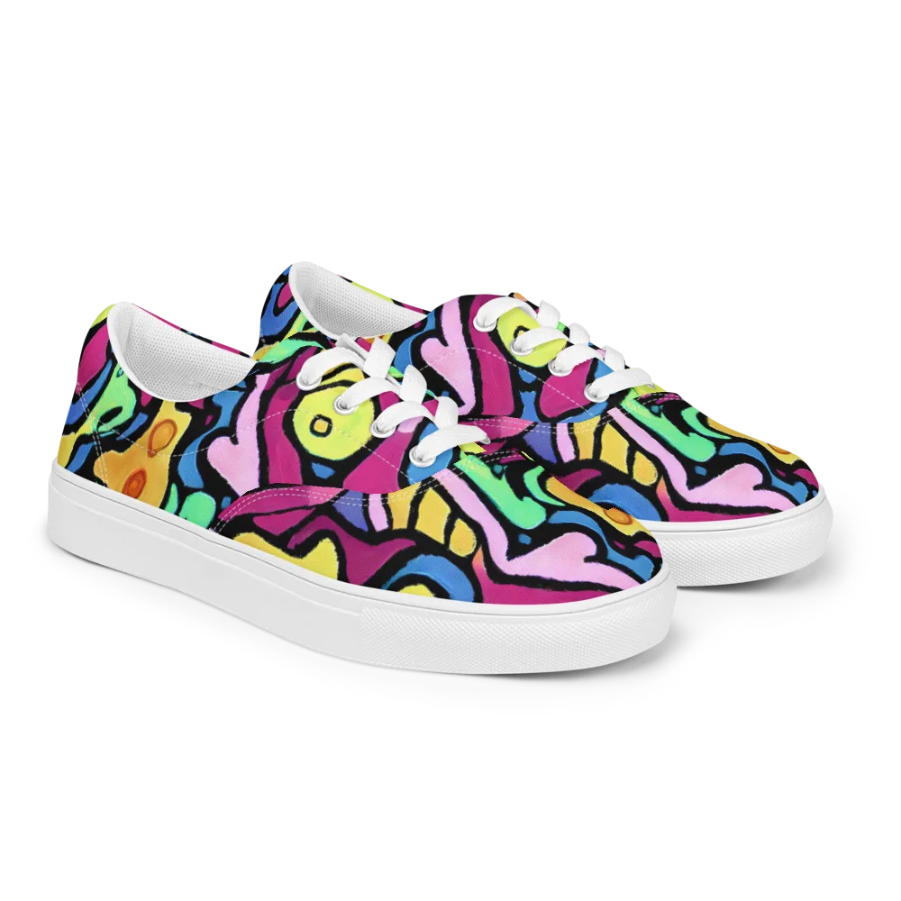 Pop Oracle on Men's Lace-Up Canvas Shoes — Right Front