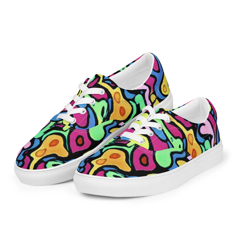 Pop Oracle on Men's Lace-Up Canvas Shoes — Left Front