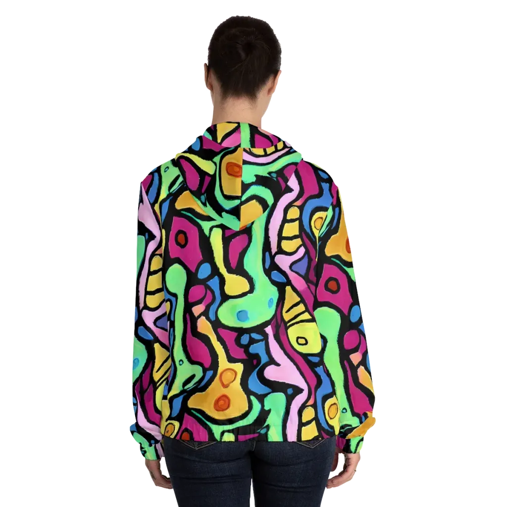 Pop Oracle on Women's Full-Zip Hoodie — Back On Person