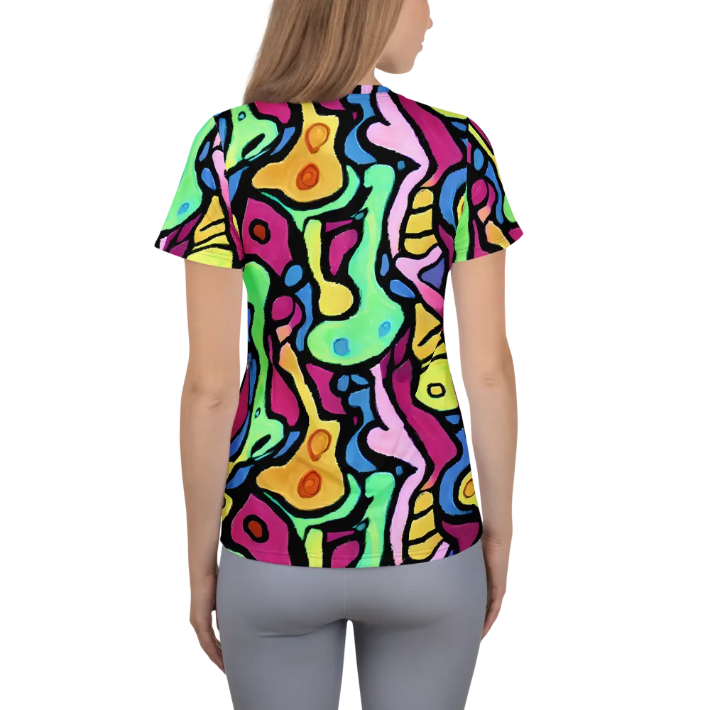 Pop Oracle on Women's Athletic T-Shirt — Back