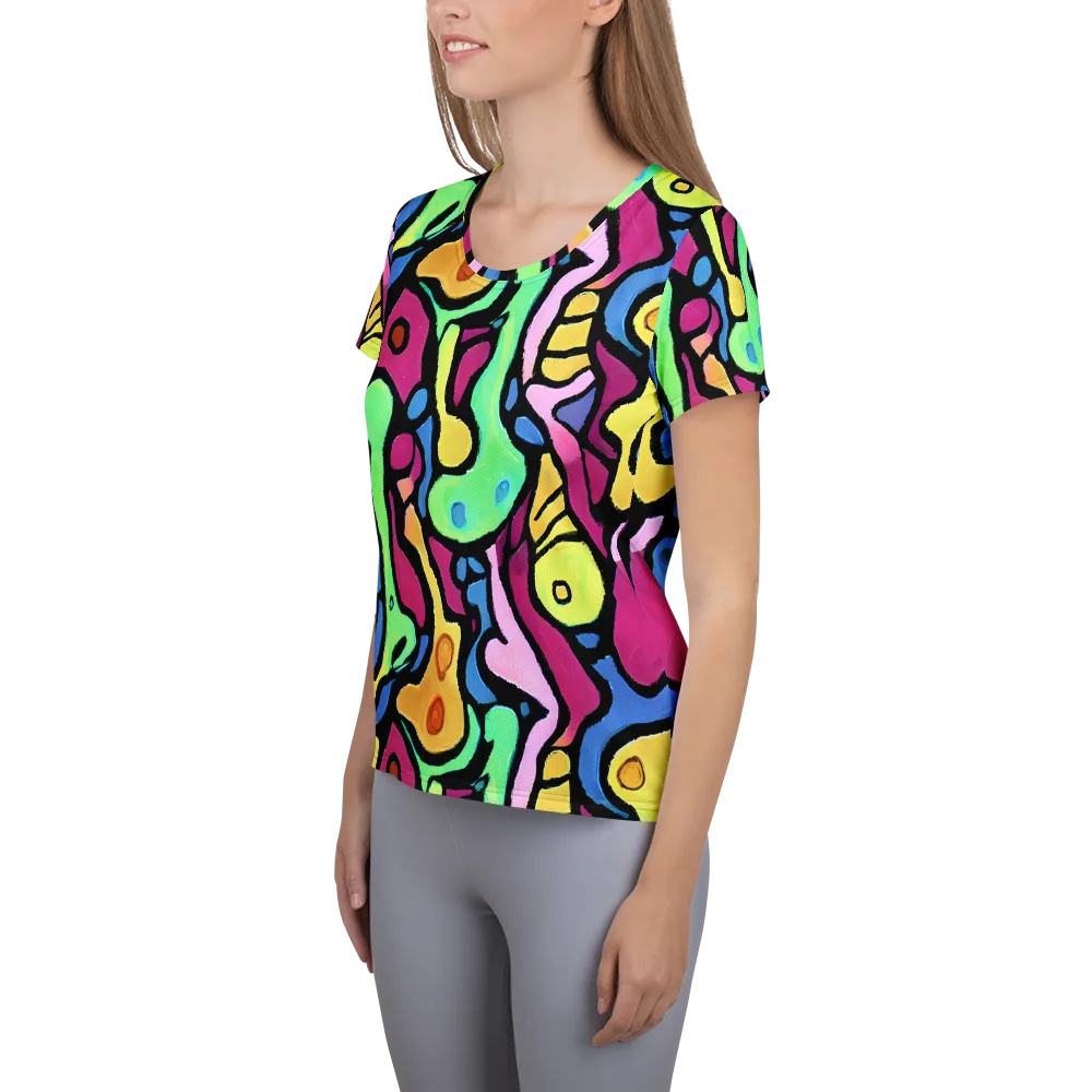 Pop Oracle on Women's Athletic T-Shirt — Left
