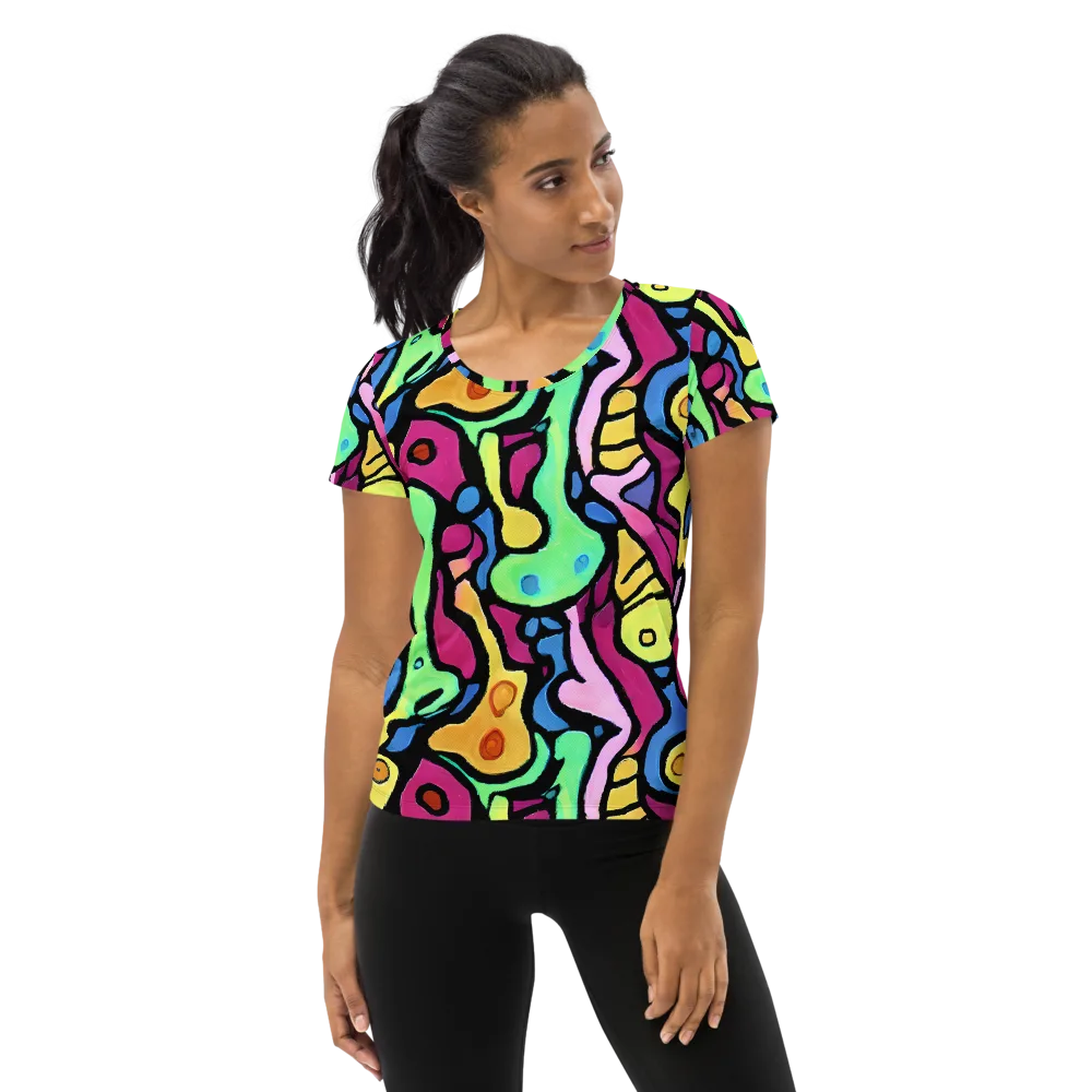 Pop Oracle on Women's Athletic T-Shirt — Front
