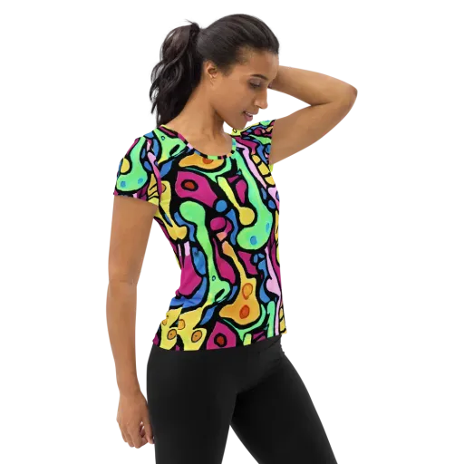 Pop Oracle on a Women's Athletic T-Shirt