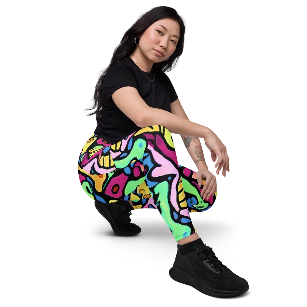 Pop Oracle on Leggings with Pockets — Right Front