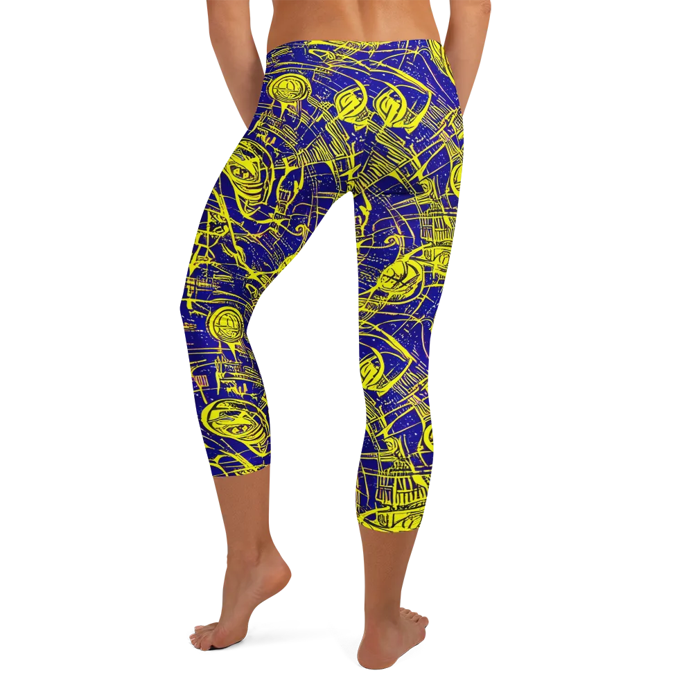 Neon Astronaut on Capri Leggings — Back
