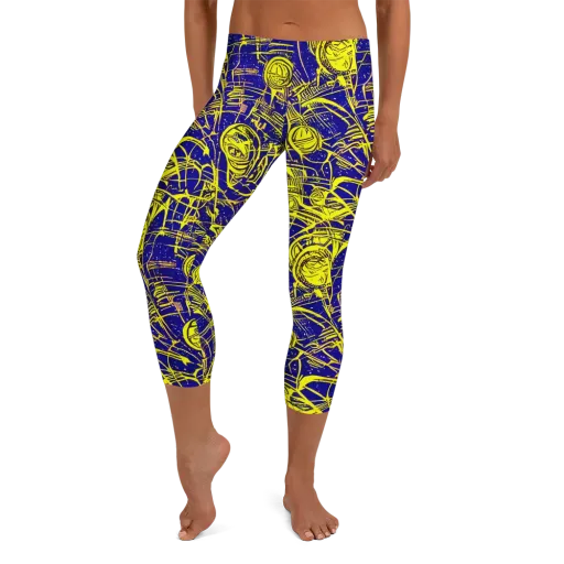 Neon Astronaut on a Capri Leggings
