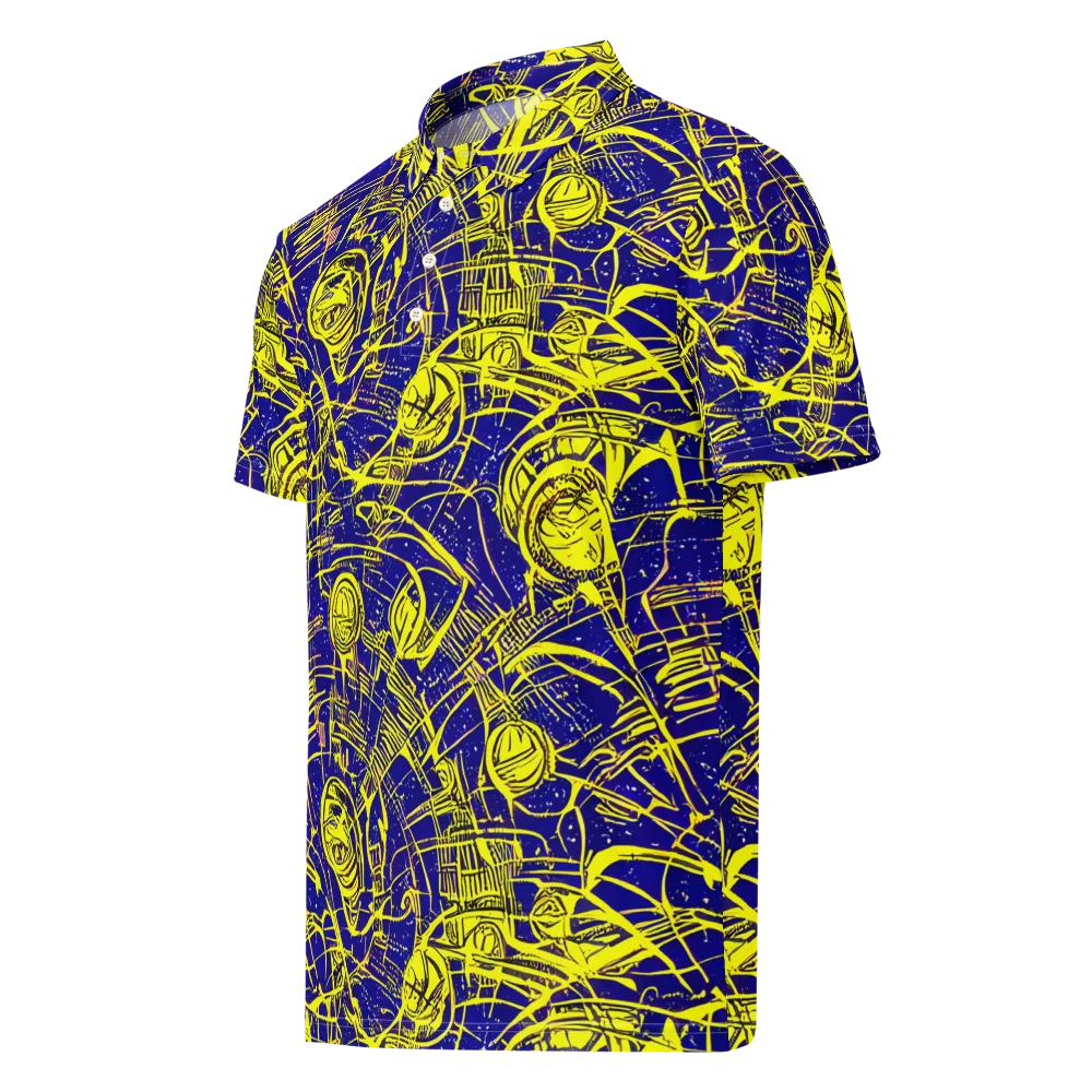 Neon Astronaut on Men's Slim Fit Polo Shirt — Left Front