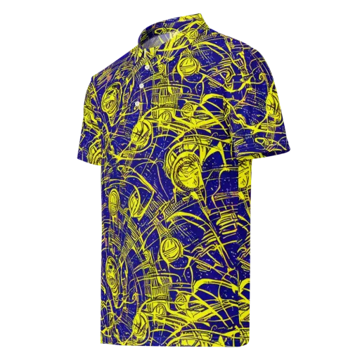 Neon Astronaut on a Men's Slim Fit Polo Shirt