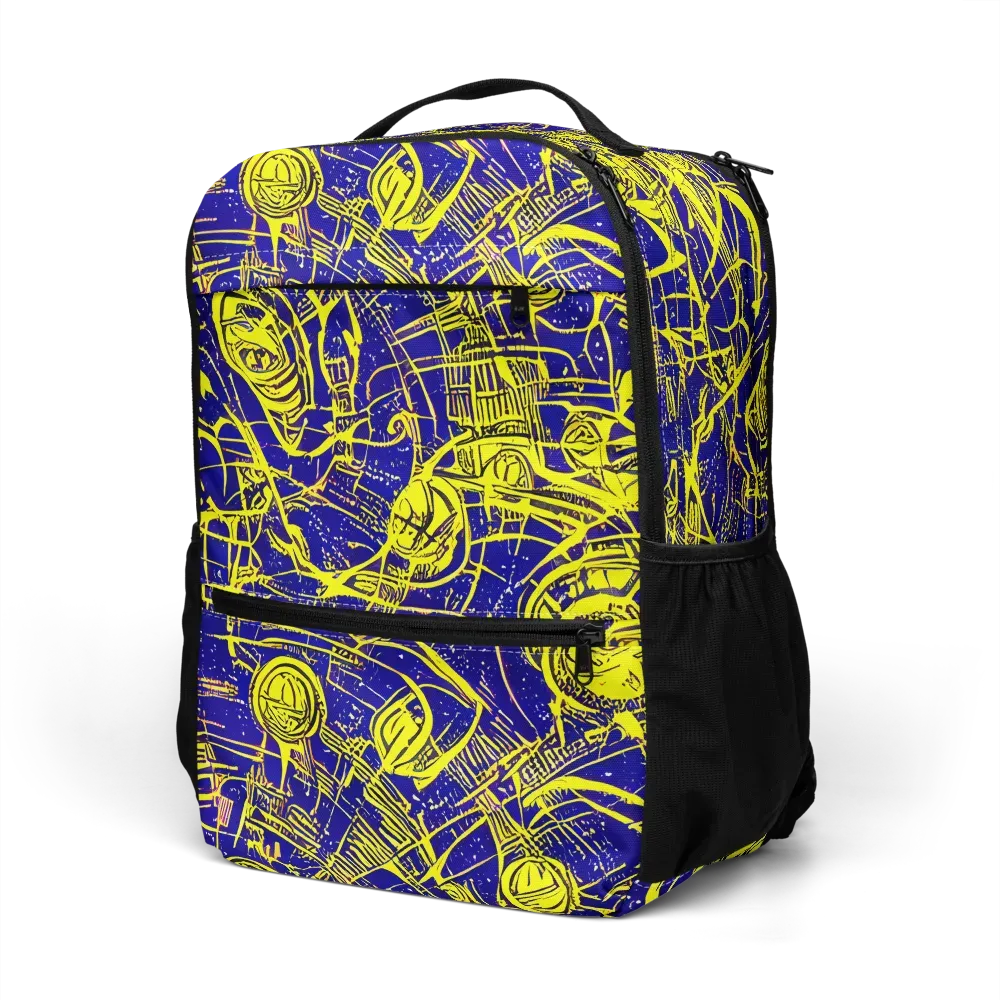 Neon Astronaut on Utility Backpack — Left Front