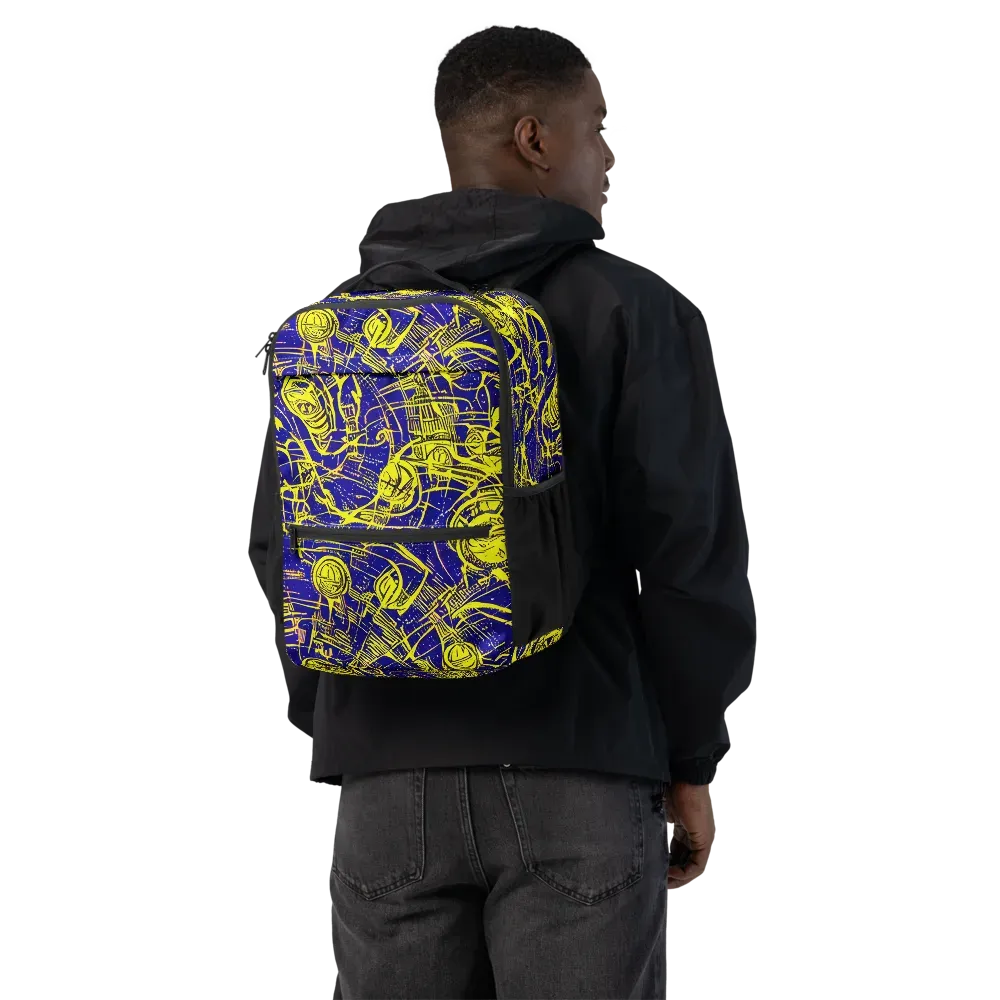 Neon Astronaut on Utility Backpack — Back