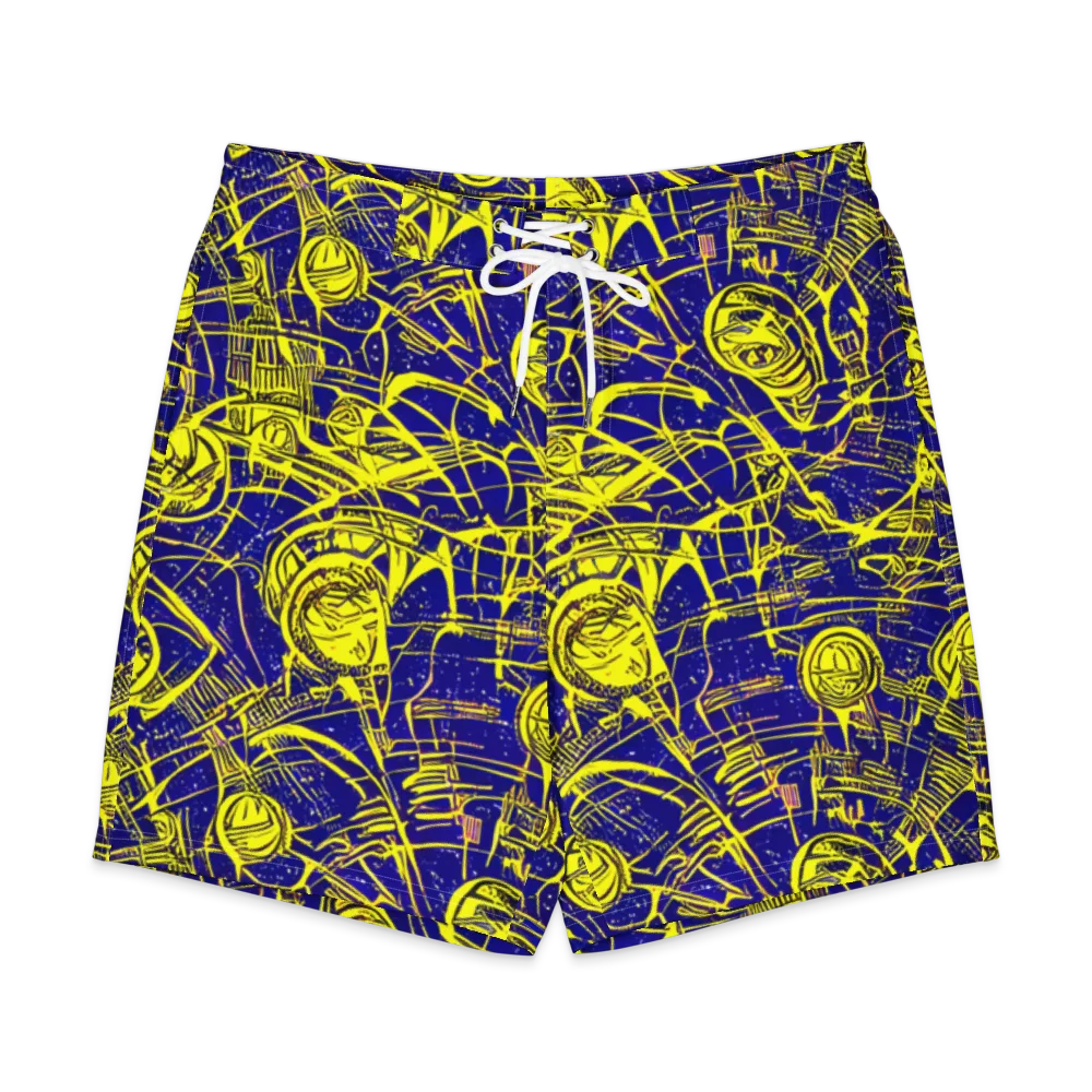 Neon Astronaut on Men's Board Shorts — Front