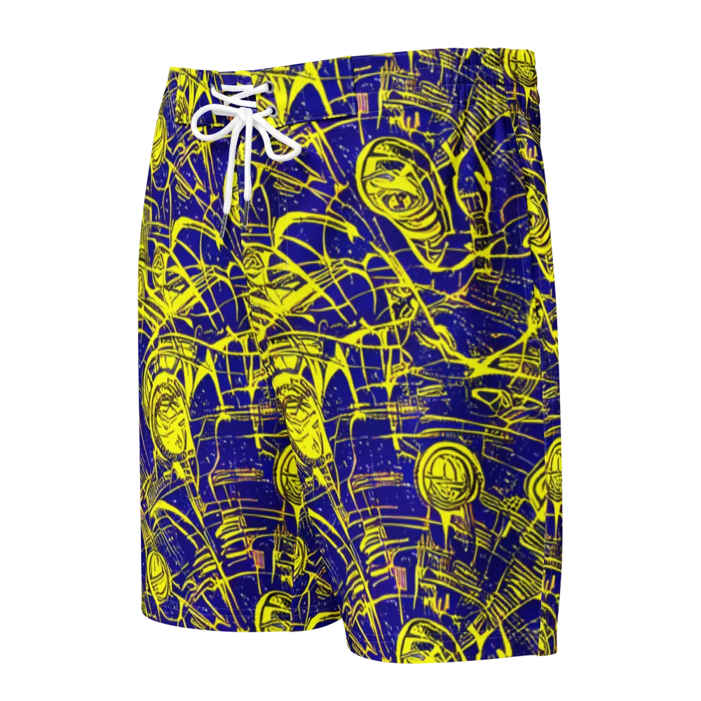 Neon Astronaut on Men's Board Shorts — Front