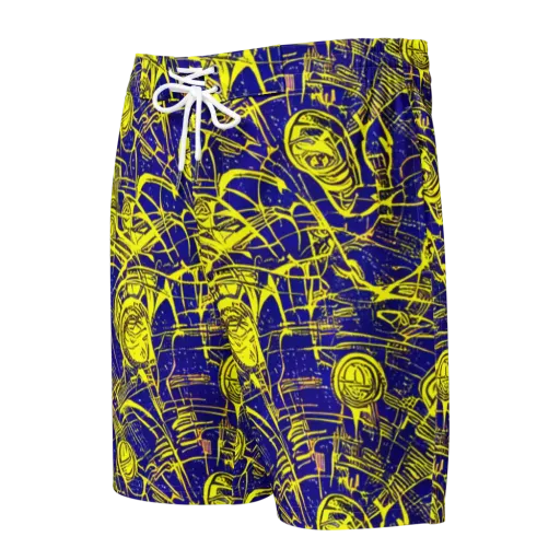 Neon Astronaut on a Men's Board Shorts