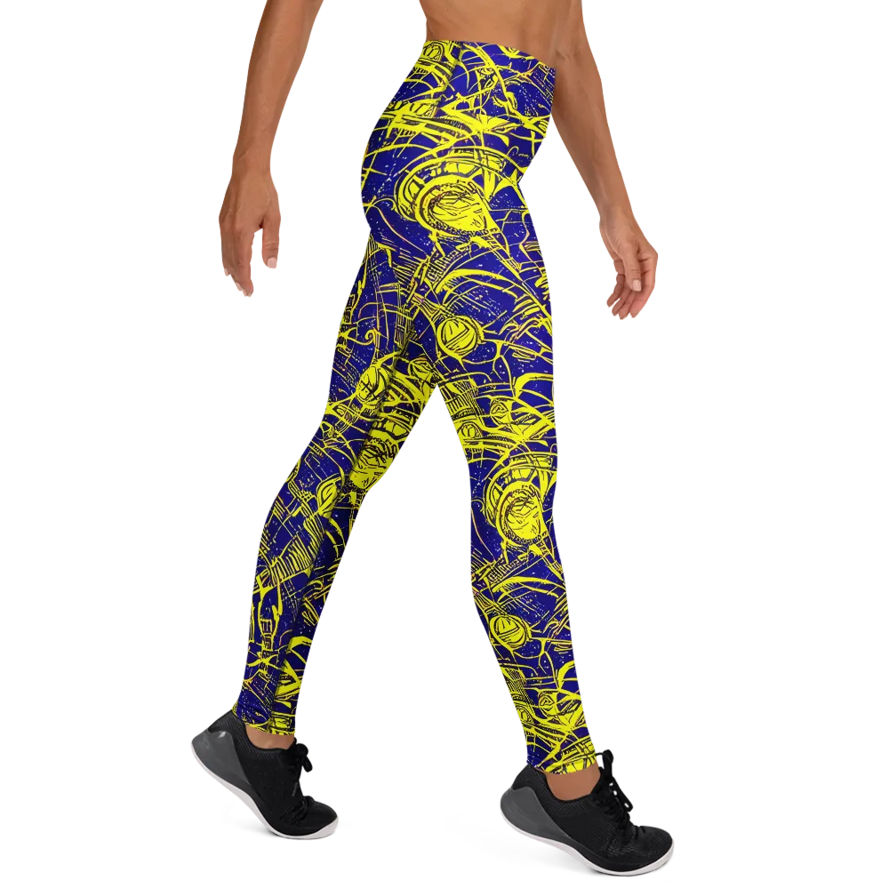 Neon Astronaut on Yoga Leggings — Right