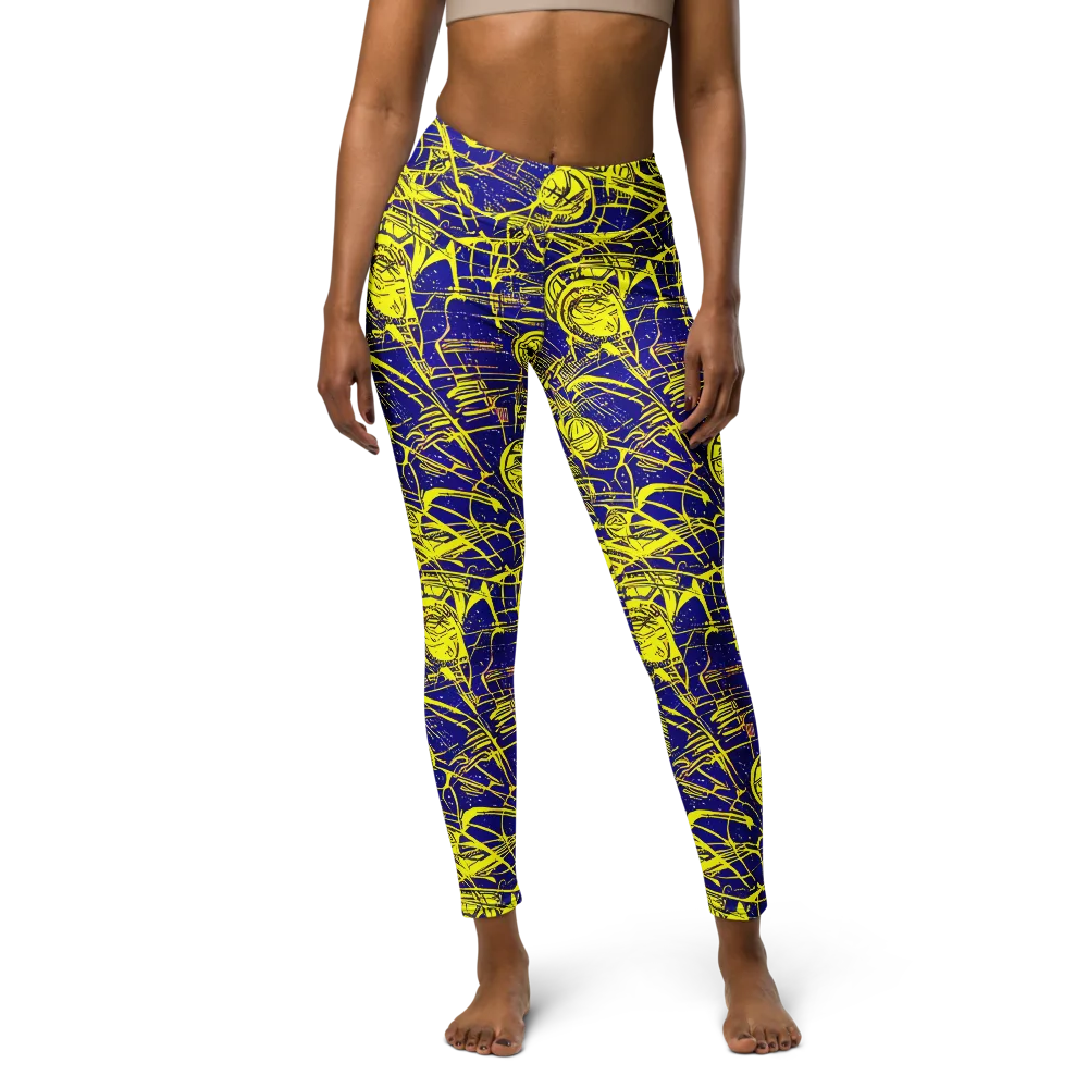 Neon Astronaut on Yoga Leggings — Front