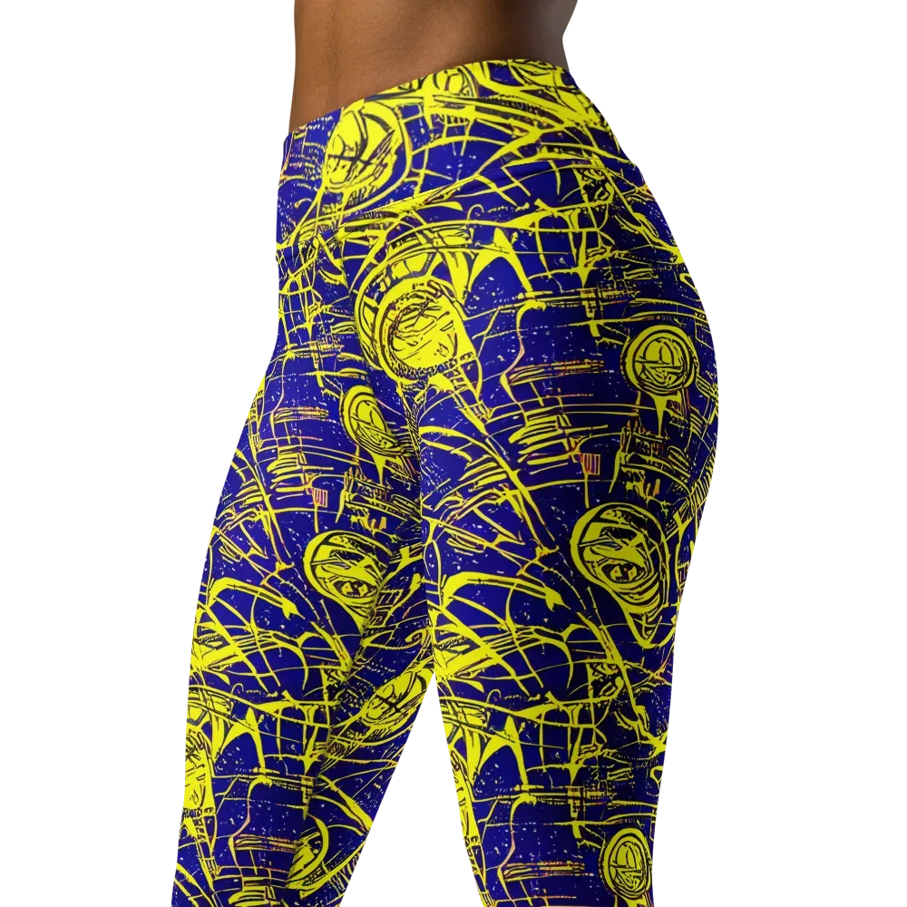 Neon Astronaut on Yoga Leggings — Left Front