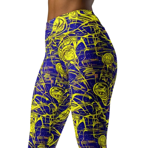 Neon Astronaut on a Yoga Leggings