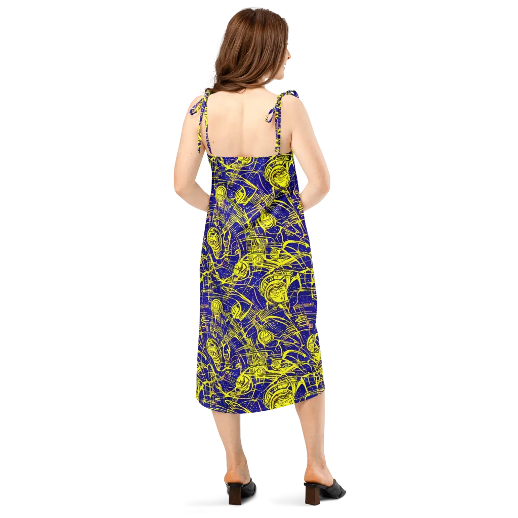 Neon Astronaut on Slip Dress — Back