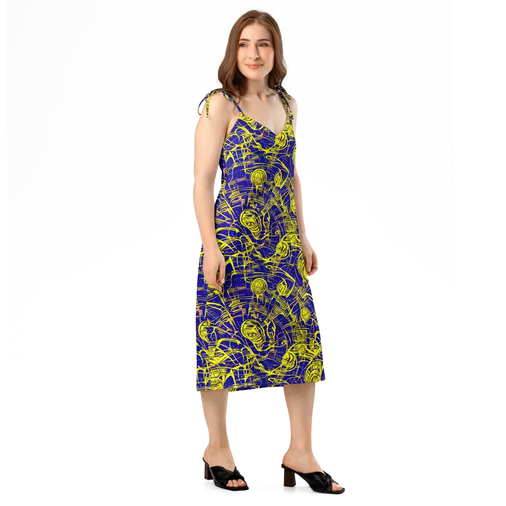 Neon Astronaut on Slip Dress — Right Front
