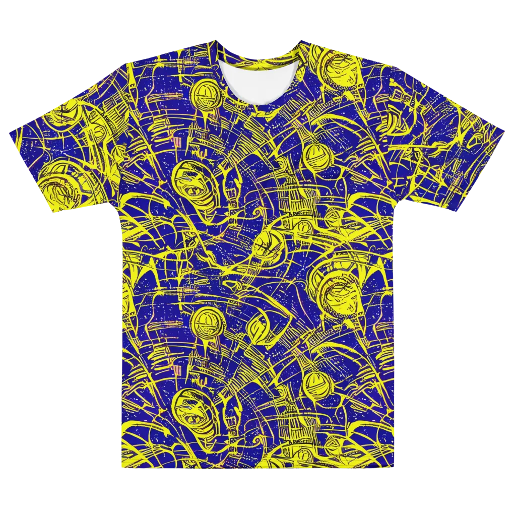 Neon Astronaut on Men's Cotton Crew Neck T-Shirt — Front
