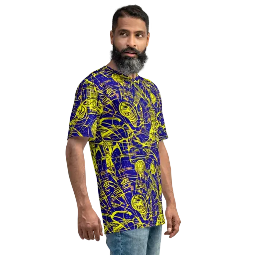 Neon Astronaut on a Men's Crew Neck T-Shirt