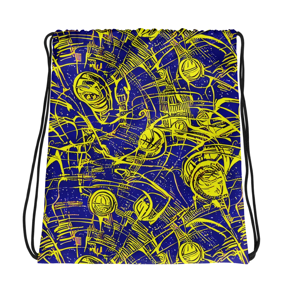 Neon Astronaut on Drawstring Bag — Photo