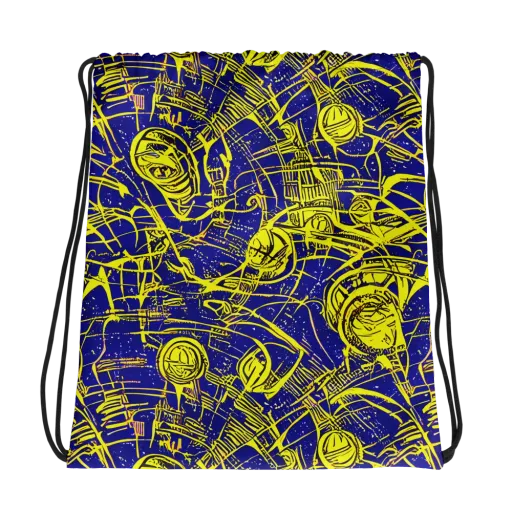 Neon Astronaut on a Drawstring Bag
