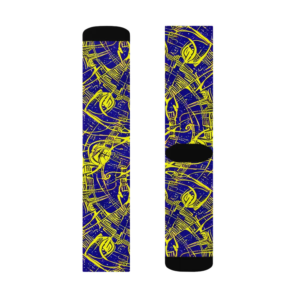 Neon Astronaut on Socks — Right Sock