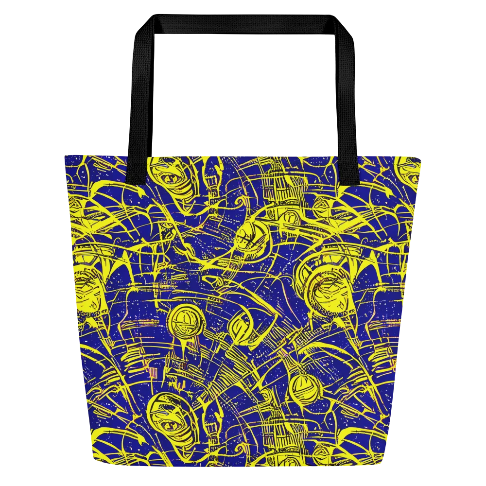 Neon Astronaut on Large Tote Bag W/ Pocket — Front
