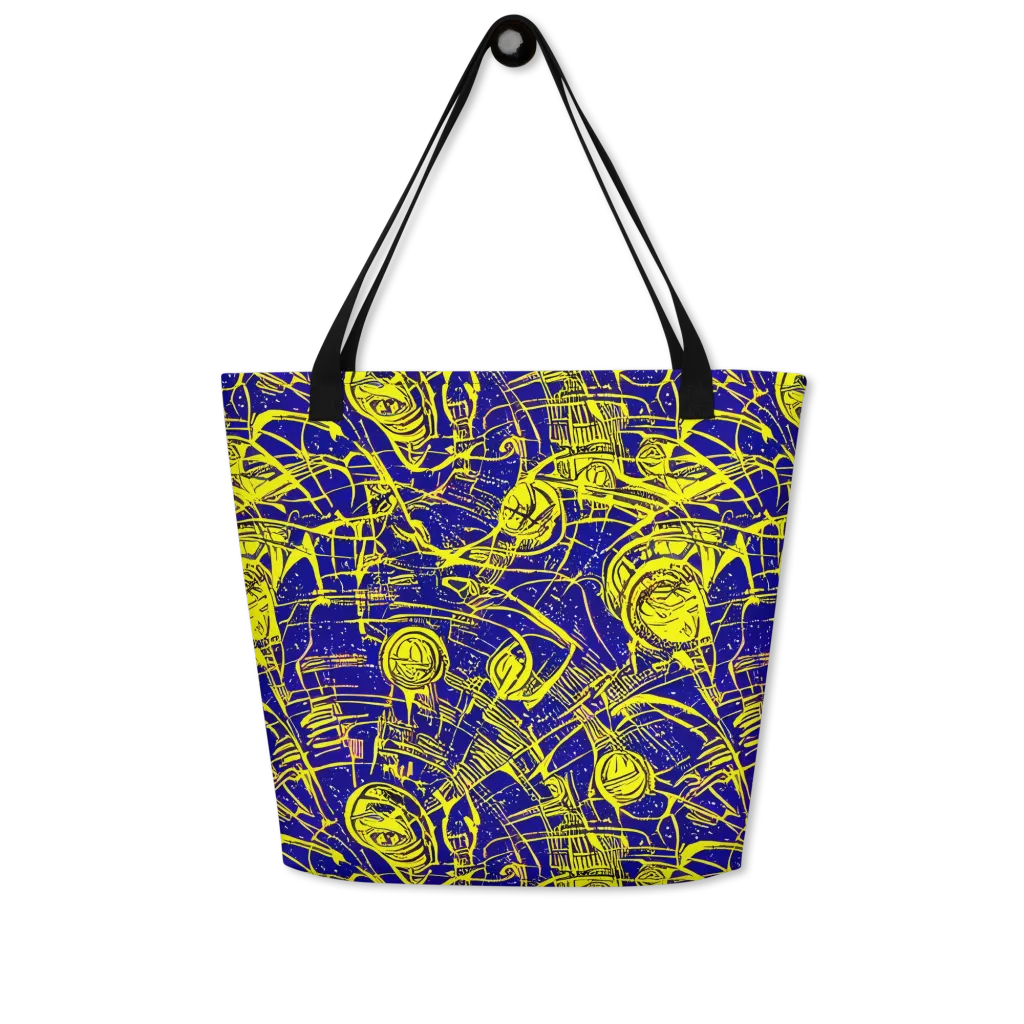 Neon Astronaut on Large Tote Bag W/ Pocket — Front