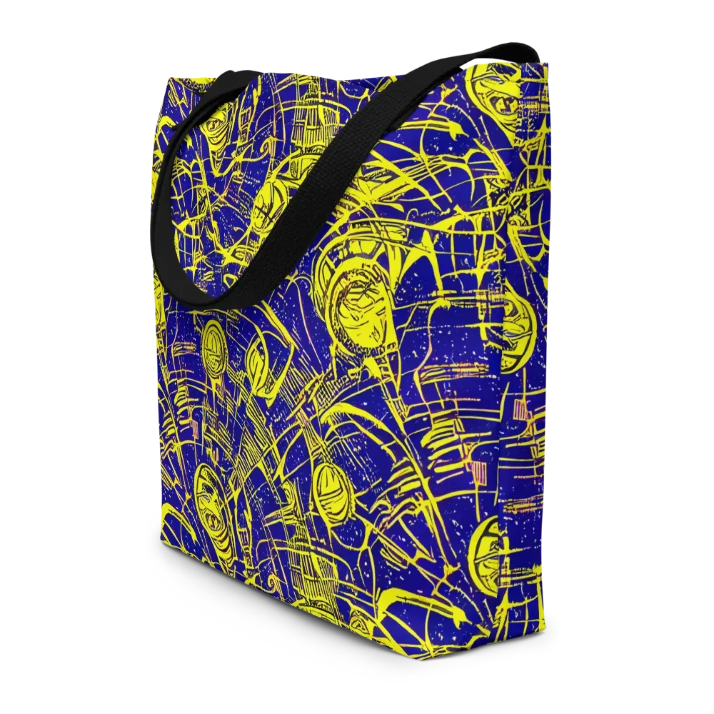 Neon Astronaut on Large Tote Bag W/ Pocket — Front