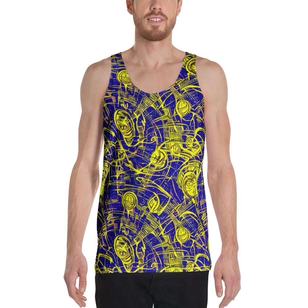Neon Astronaut on Men's Tank Top — Front