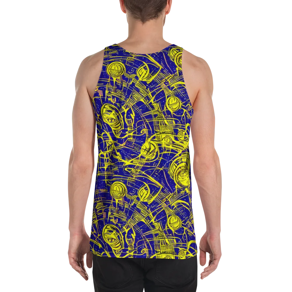 Neon Astronaut on Men's Tank Top — Back