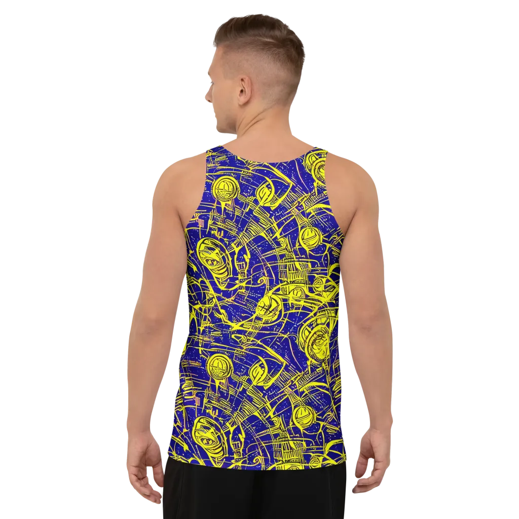 Neon Astronaut on Men's Tank Top — Back