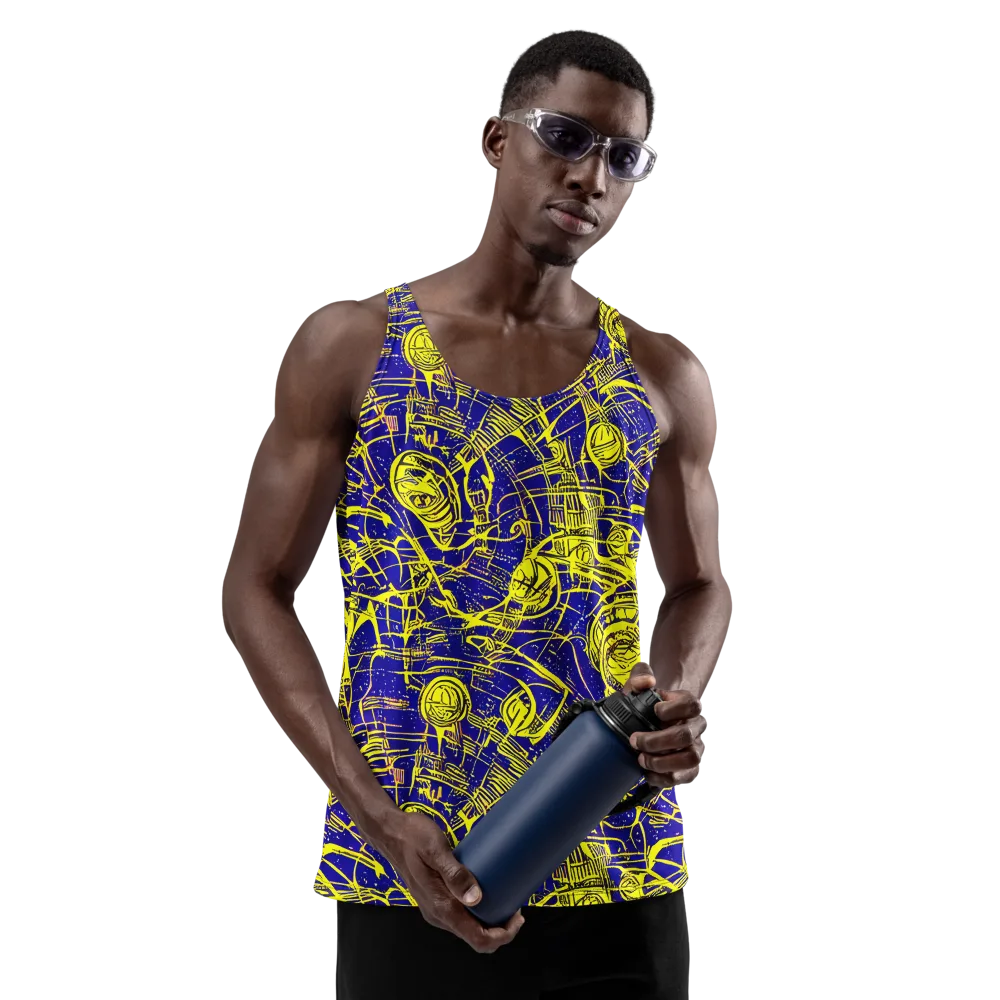 Neon Astronaut on Men's Tank Top — Front