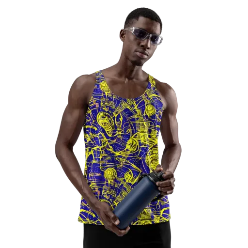 Neon Astronaut on a Men's Tank Top