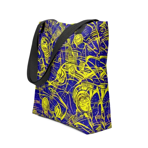 Neon Astronaut on a Tote Bag