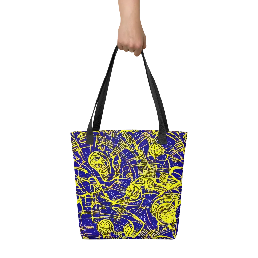 Neon Astronaut on Tote Bag — Front