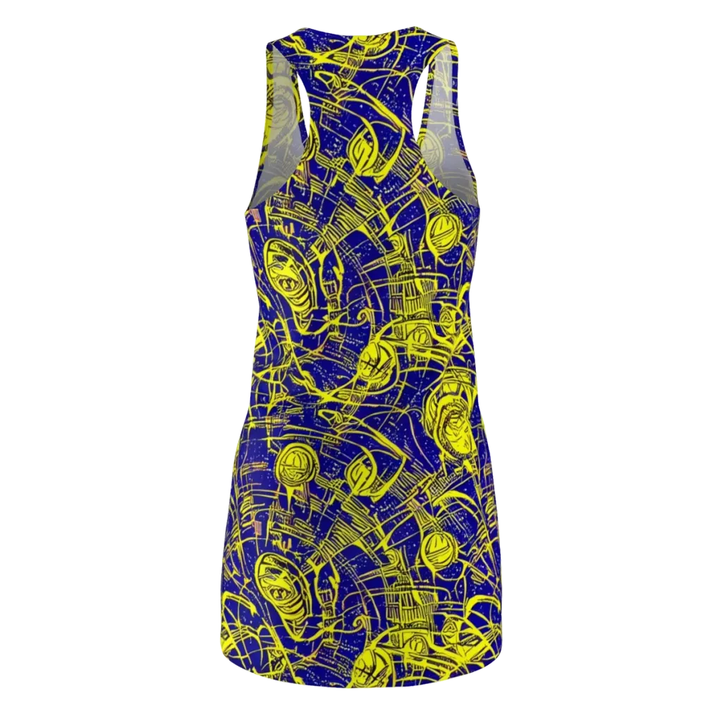 Neon Astronaut on Racerback Dress — Back