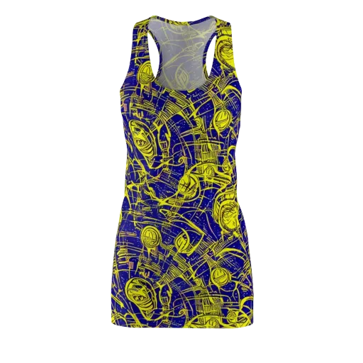 Neon Astronaut on a Racerback Dress