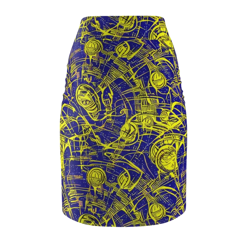 Neon Astronaut on Pencil Skirt — Back